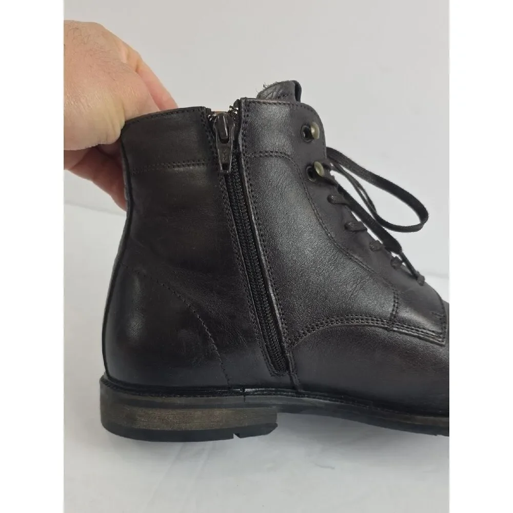 Ambitious Lace Up Leather Cap Toe Men's Ankle Boots Size‎ EU 43. US 10